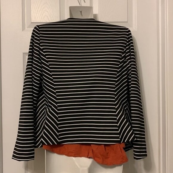 Love And Liberty Pinstripe Black And White Stripe Blazer Jacket - Picture 7 of 11